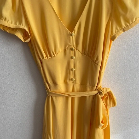 Ralph Lauren Yellow Puff Sleeve Dress - Picture 4 of 9